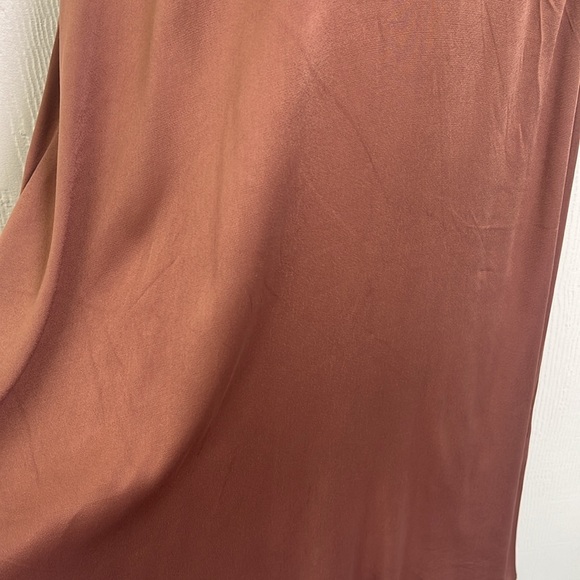 Anthropologie - NWT Faux Leather One Shoulder Asymmetrical Midi Dress Size 6 - Picture 7 of 15